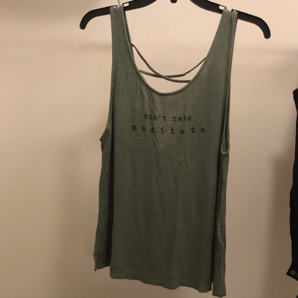 “Don’t hate, meditate” tank